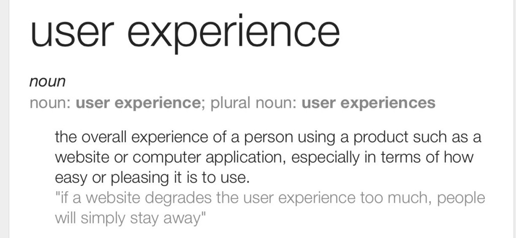 Google's definition of UX