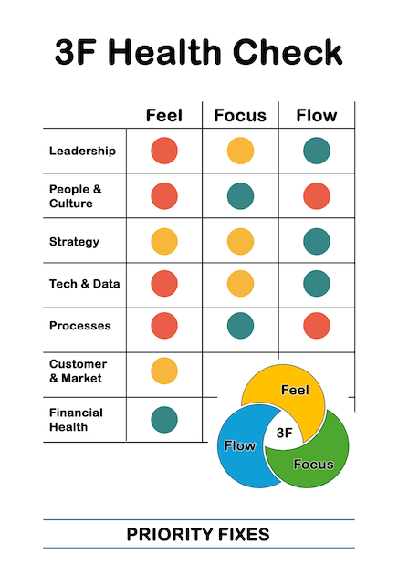 3F Health Check Diagnostic – Feel, Focus, Flow diagram
